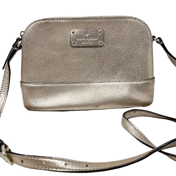 kate spade Handbags - Kate Spade Gold Metallic Crossbody Bag Zip Lined